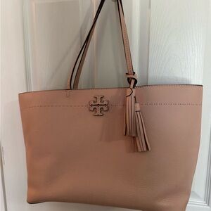 Tory Burch Blush Leather Tote with Tassel